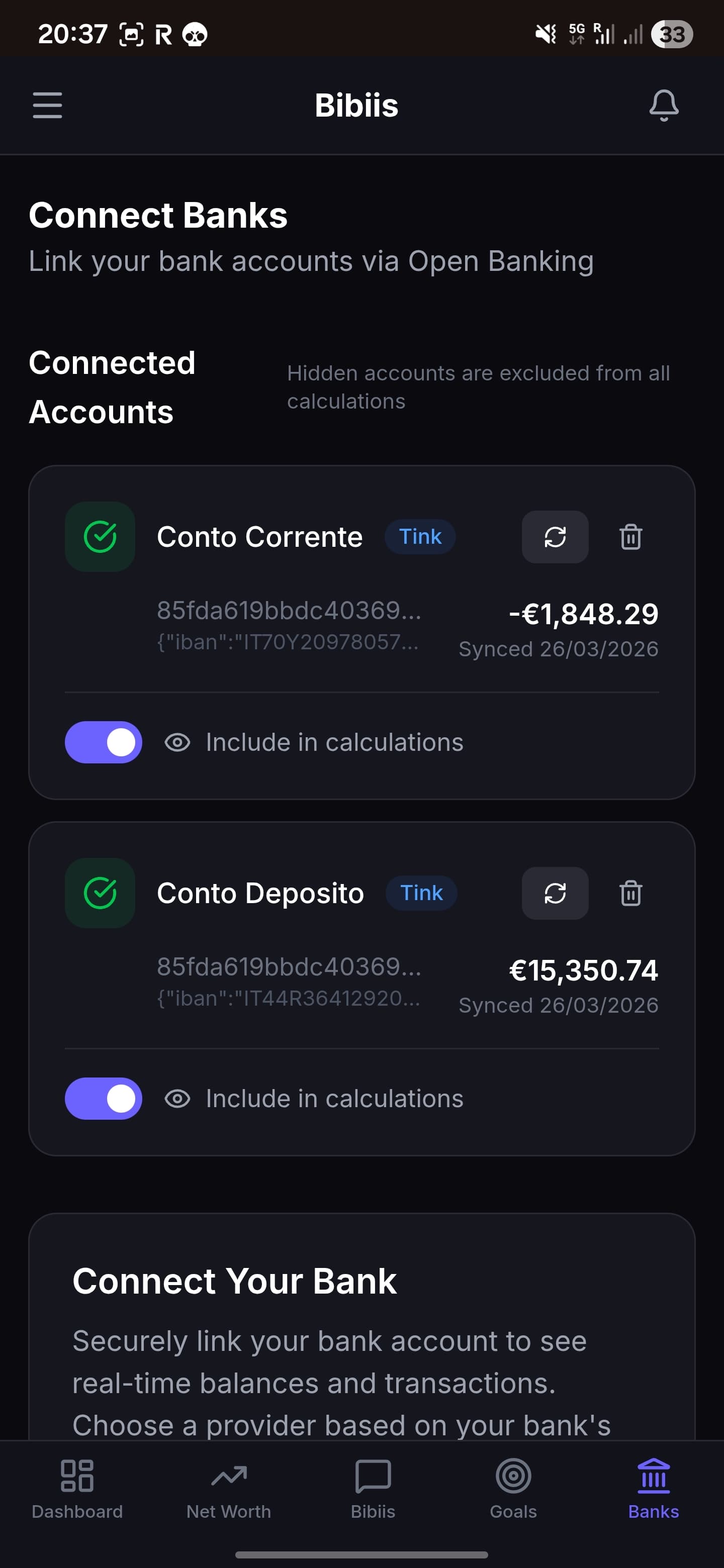 Tutti i tuoi conti, in meno di un minuto.